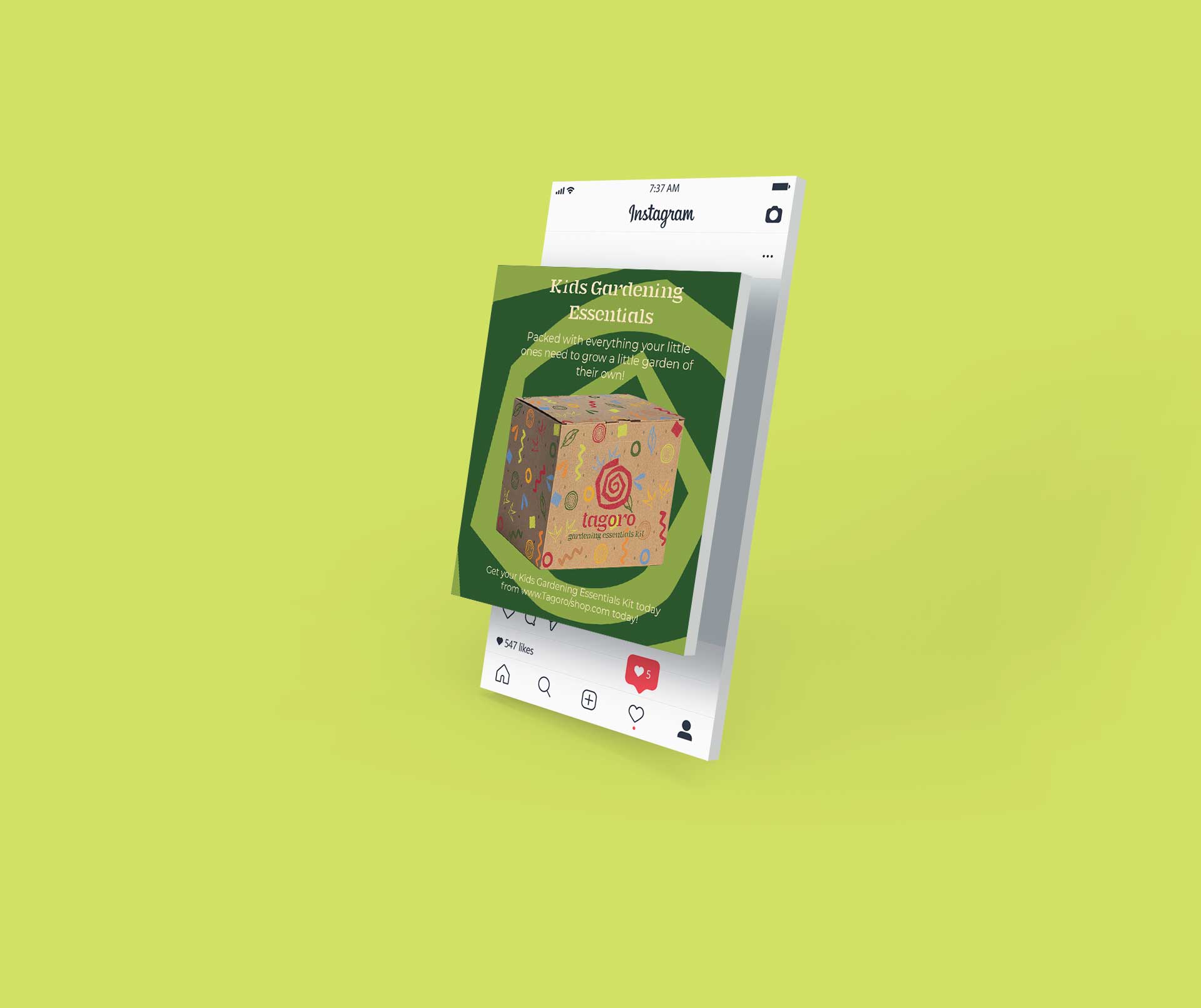 promotional Instagram post to promote a kids gardening kit