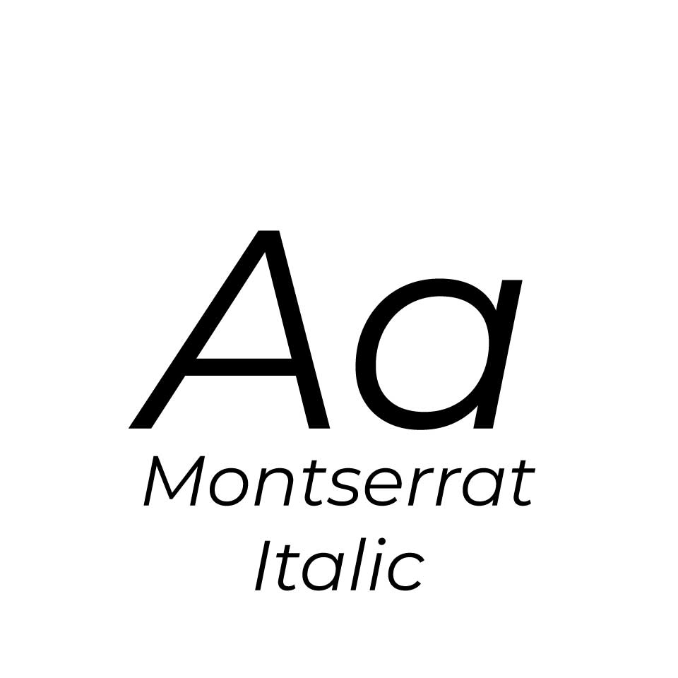 'Aa' in font called Montserrat Italic