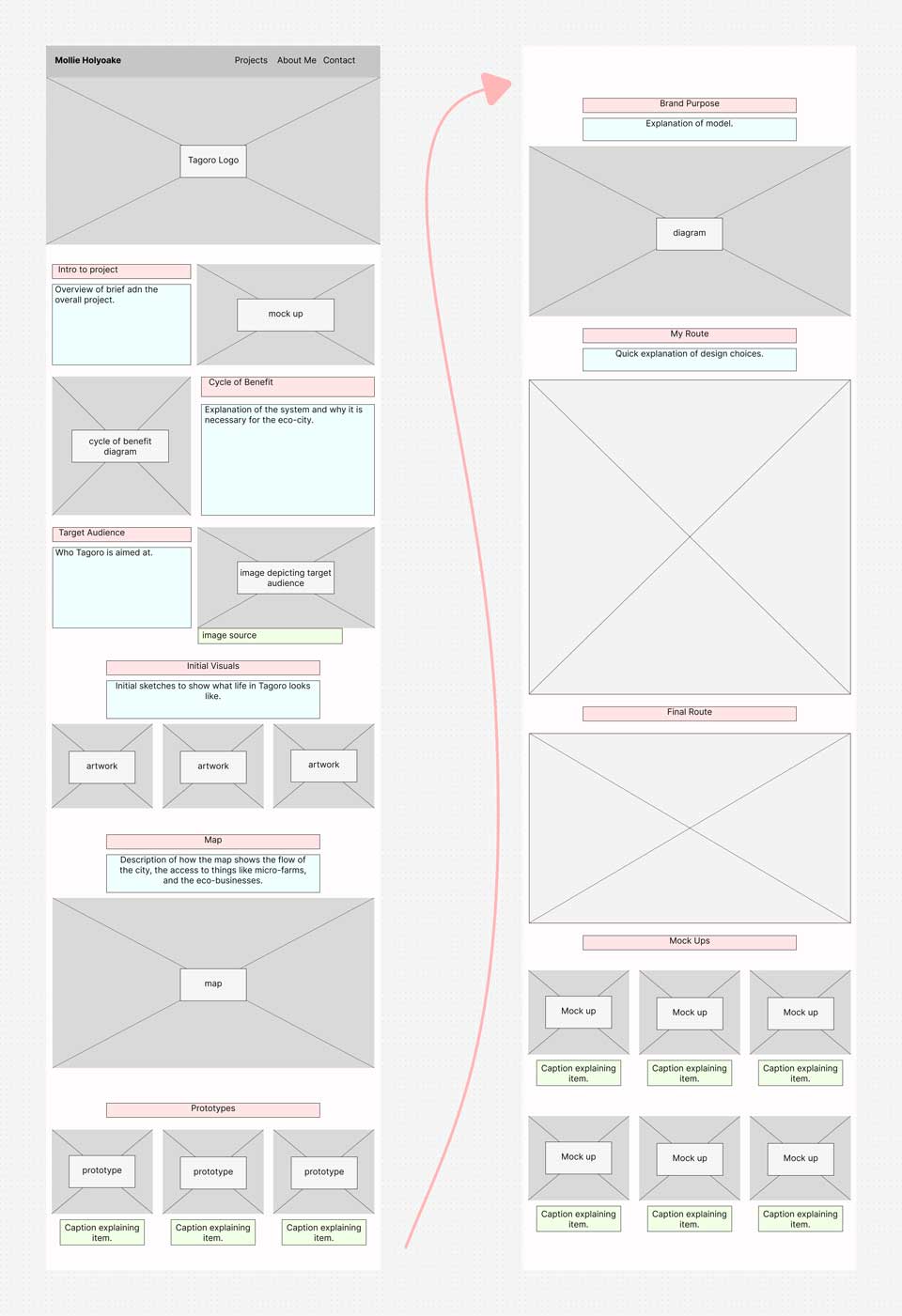 structured layout of tagoro webpage
