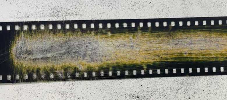 smudge effect on film tape made with sandpaper
