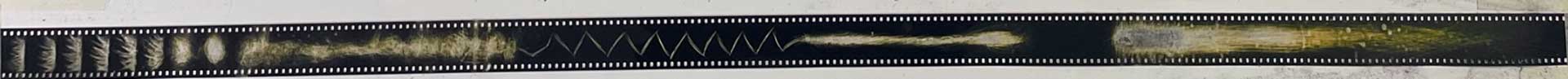 strip of film tape scratched